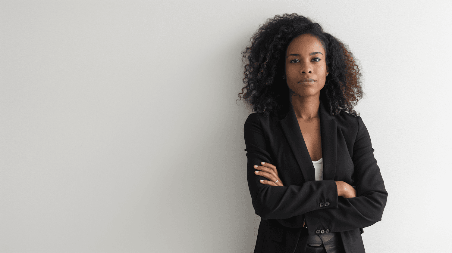 Maya Okafor, author of The Quiet Launch, standing with her arms crossed
